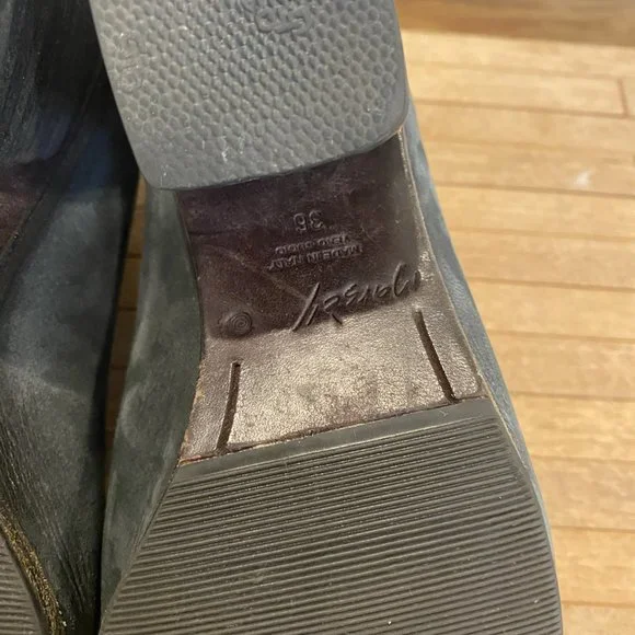 Marsèll Rear Zip High Heel Ankle Bootie, Black Nubuck Leather, Size 36 EU 6 US - Picture 7 of 7